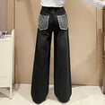 thumbnail image 4 of Gibobby Girls Jeans Denim Elastic High Waisted Wide Leg Baggy Cargo Pants with Pockets Girls High-Waisted Jeans with Adjustable Waistband(Black,4-5 Years), 4 of 4