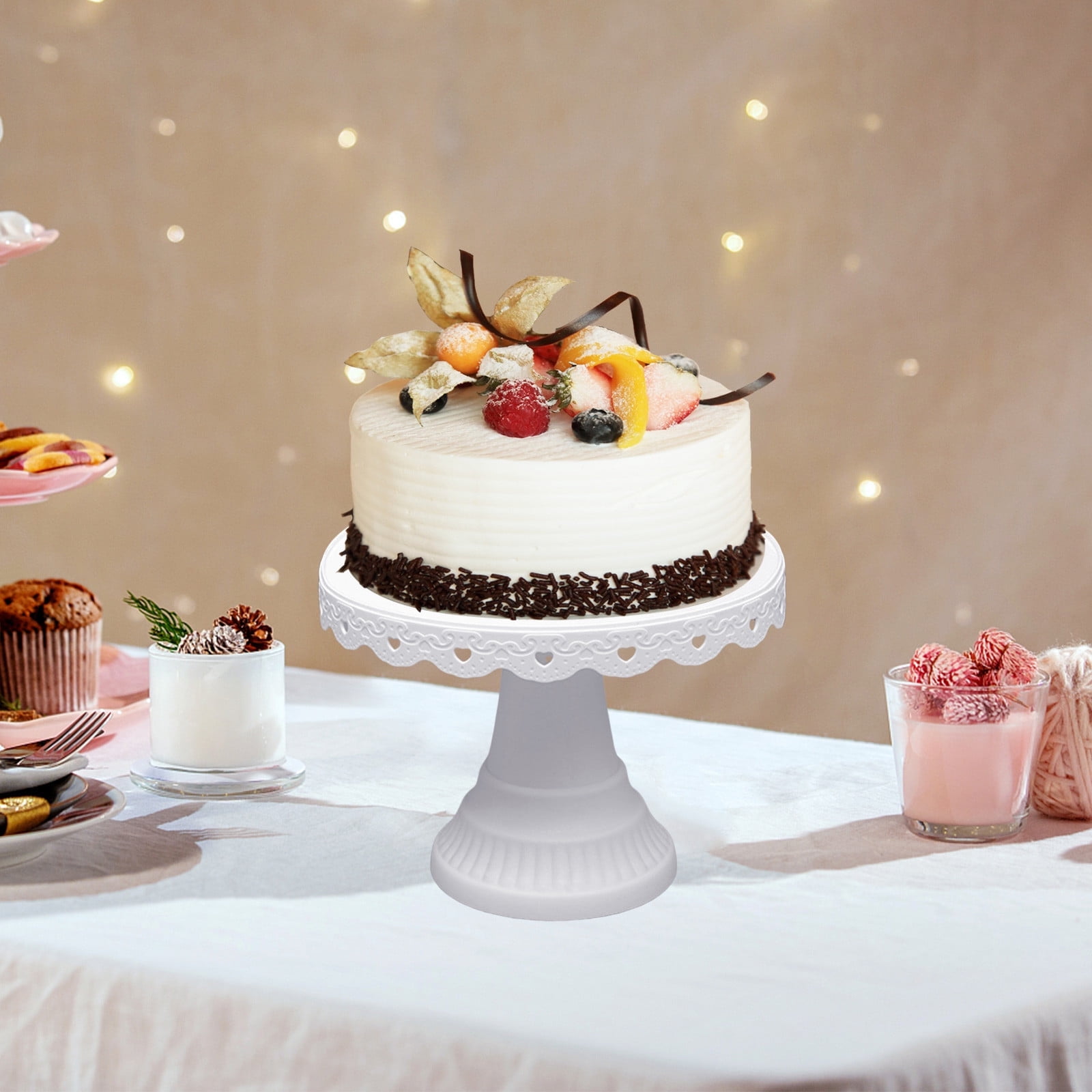 Présentoir à gâteaux 2 niveaux, céramique plateau de gâteau desserts