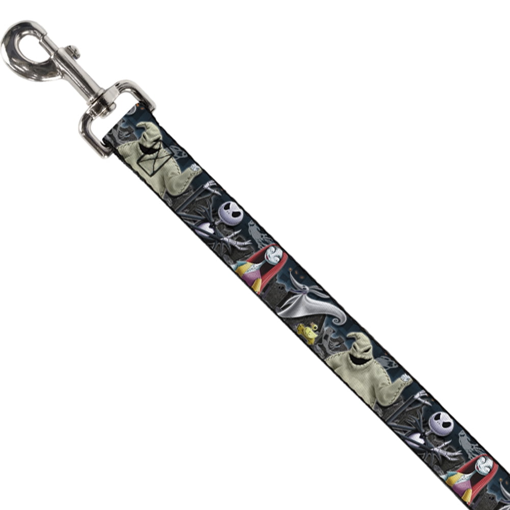 Disney Pet Leash, Dog Leash, Nightmare Before Christmas Character Group Cemetery Scene, 4 Feet Long 1.0 Inch Wide