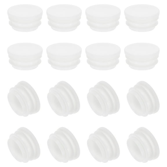 Uxcell Round Plastic Plug, 16 Pcs 1.25 Inch/32mm Tubing Insert End Caps, White