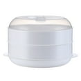 thumbnail image 2 of Hicess Cuiseur Vapeur pour Micro-Ondes Bol Rond en Plastique pour Pain et Raviolis avec Couvercle, 2 of 8