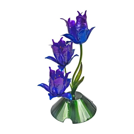 - Continental Art Center 16 in. Metal Purple Iris Birdbath Fountain Topper with Plug-in Pump