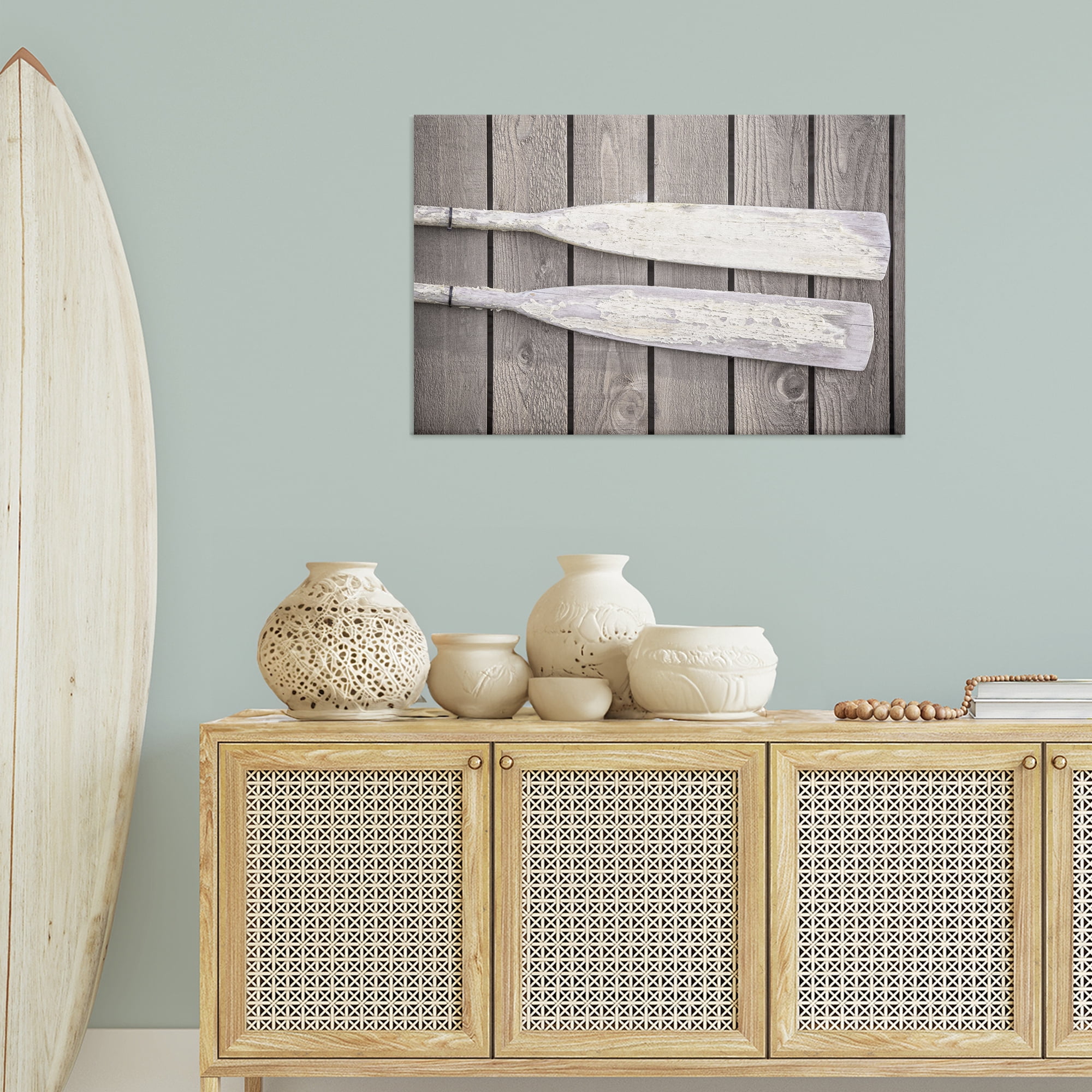 Stupell Industries Rustic Oars Pair Nautical & Beach Photography Wrapped Canvas Art Print Wall Art, 36 x 24