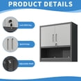 thumbnail image 6 of Tcbosik Metal Cabinet for Wall, Storage Tool Cabinet with Adjustable Shelf, Lockable Doors and Open Shelf for Kitchen Garage Basement, Easy Assembly, Black & Gray, 6 of 9