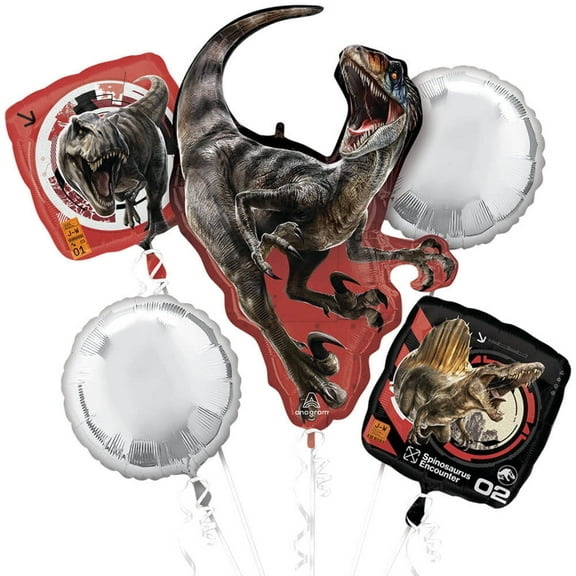 Jurassic World: Rebirth Anagram Balloon Bouquet Kit (5 piece) - Party Supplies Decorations