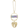 thumbnail image 1 of City Radio Madrid Building Car Keychain Angel Wing Pendant, 1 of 4