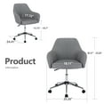 thumbnail image 5 of Swivel Accent Chair, Modern Linen Fabric Vanity Chair, Comfy Upholstered Leisure Arm Chair with Soft Backrest, Home Height Adjustable Office Chair for Bedroom, Living Room, Gray, 5 of 8