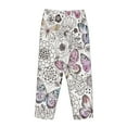thumbnail image 3 of Lsque Vintage Butterflies Print Women's Pajama Pants, Lounge Pant - Comfortable Home Wear,Elastic Waistband, Stylish Design-Small, 3 of 9