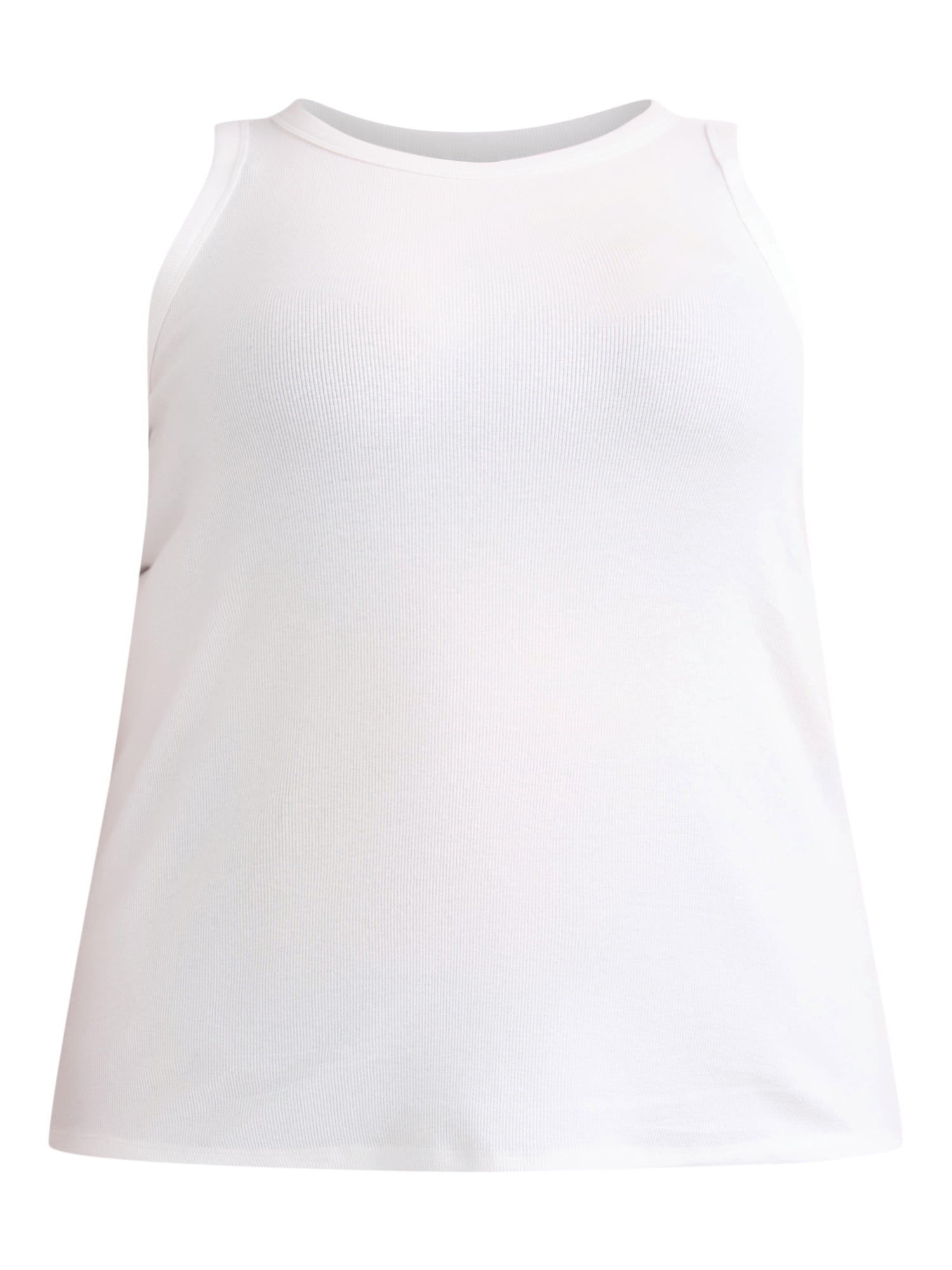 Terra & Sky Women's Plus Size High Neck Rib Tank Top, Sizes 0X-4X