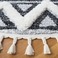 thumbnail image 3 of SAFAVIEH Moroccan Tassel Ekaterina Southwestern Shag Area Rug, Grey/Black, 6'7" x 6'7" Round, 3 of 8