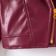 thumbnail image 7 of Usaibhir Girl's Fax PU Leather Jacket Zip Up Long Sleeve Collared Biker Outerwear Lightweight Coat Streetwear 2-8T, 7 of 7