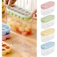 thumbnail image 3 of Ice Cubes Trays with Lids Plastic Ice Cubes Trays Round Ice Trays for Freezer with Lid and Bin Silicone Silicone Ice Cube Trays with Lids Ice Cube Molds Round Ice Cube Trays Circles for Coffee, 3 of 4