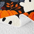 thumbnail image 5 of Homewish Cute Halloween Ghost Twin Quilt Set,Autumn Pumpkin Leaf Pattern Twin Coverlet Set,Black Orange White,2 Pieces, 5 of 7