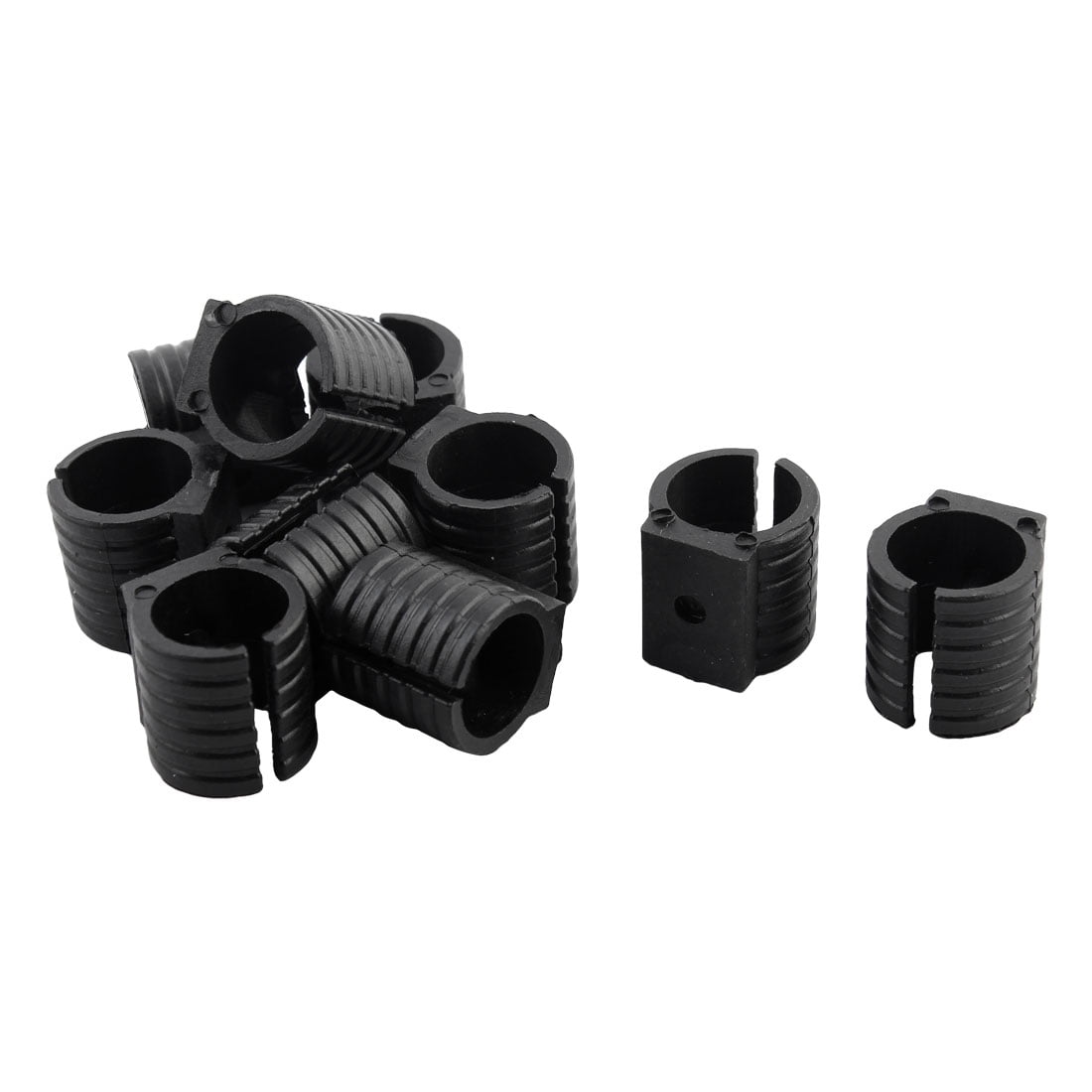 Unique Bargains 10 Pcs Antislip Plastic Round 19mm Dia Chair Foot Cover Table Furniture Leg Protector Black