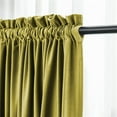 thumbnail image 3 of Voguele Blackout Curtain Energy Efficient Drapes Thermal Insulated Privacy UV Protection Window Panel Velvet Rod Pocket Yellow -green W:59"x H:71"/ 150cm*180cm, 3 of 7