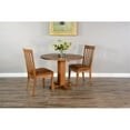 thumbnail image 3 of Pemberly Row 19" Traditional Mindi Wood Slatback Chair in Rustic Oak (Set of 2), 3 of 8