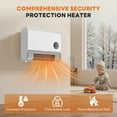 thumbnail image 6 of 1500W Fast Heating Electric Space Heater for Indoor Use, Wall Mounted Panel Heater with Remote, 3 Fan Speeds, Overheat Protection for Bedroom, Bathroom, Office, 6 of 9