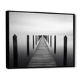 thumbnail image 2 of Designart "Monochromatic Skyline With A Black And White Pier" Port Landscape Floater Framed Canvas Art Print, 2 of 5