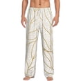 thumbnail image 2 of Lsque Elegant Gold Leaf Pattern Print Men's Pajama Pants, Lounge Pant - Comfortable Home Wear,Elastic Waistband, Stylish Design-Small, 2 of 9