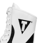 TITLE Boxing Speed-Flex Encore Mid-Top Boxing Shoes, Size 7, White/Black