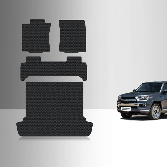ToughPRO Full Set   Trunk Mats Compatible with Toyota 4Runner 2006 - All Weather Heavy Duty (Made in USA) Black Rubber