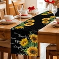 thumbnail image 5 of Yellow Sunflowers Table Runner 60 Inches, Farmhouse Floral Rustic Botanical Black Bed Runner Dresser Scarves Tabletop for Indoor Outdoor Parties/Ceremony/Banquet, 13" x 60", 5 of 9