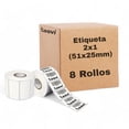 thumbnail image 1 of 8 Rollos de Etiquetas Térmicas Blancas Koovi 2x1 Pulgadas (51x25 mm) - 1000 Etiquetas por Rollo, Versatilidad y Rendimiento, 1 of 5