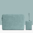 thumbnail image 2 of Funda para computadora portátil Funda de cuero impermeable para computadora portátil con cremallera Funda para computadora a prueba de golpes, verde, 15.6 pulgadas, bolsa de cargador Scienceny EL002886-18, 2 of 2