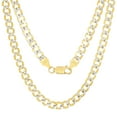 thumbnail image 4 of Nuragold 14k Real Yellow Gold Cuban Curb Link 6.5mm Diamond Cut Pave Chain Necklace (18"-26") Two Tone Italian Jewelry for Men, 4 of 7