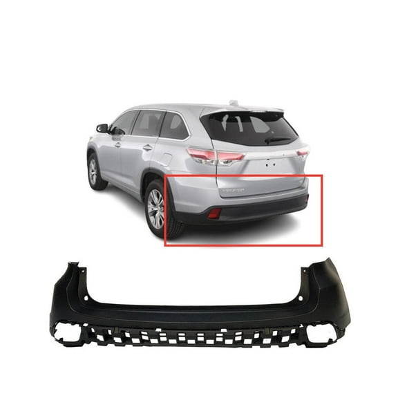DCP Primed Rear Upper Bumper Cover Fascia for 2014-2019 Toyota Highlander LE SE XLE
