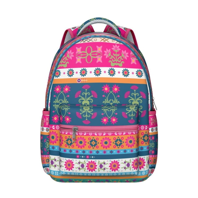 Sac à Dos Scolaire Rustique Artistique Naturel à Motif Floral, Durable et Résistant aux Égratignures, Bretelles Réglables avec Style Bohème Terreux et Motif de Mode Vintage pour Étudiant