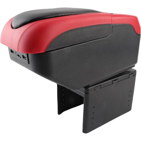 Universal Car Armrest Box with 6 USB Charging Ports Double Layer Car Organizers and Storage Car Arm Rest Console Organizer for SUV Truck Car
