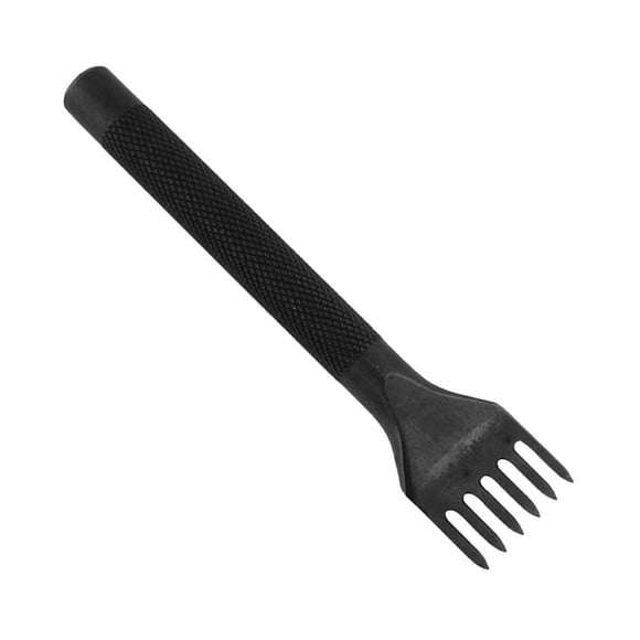 1PC Leather Punching Stick for Craftsmen with Rhombus Tooth Shape in Black Steel Material Hole Punching Tool