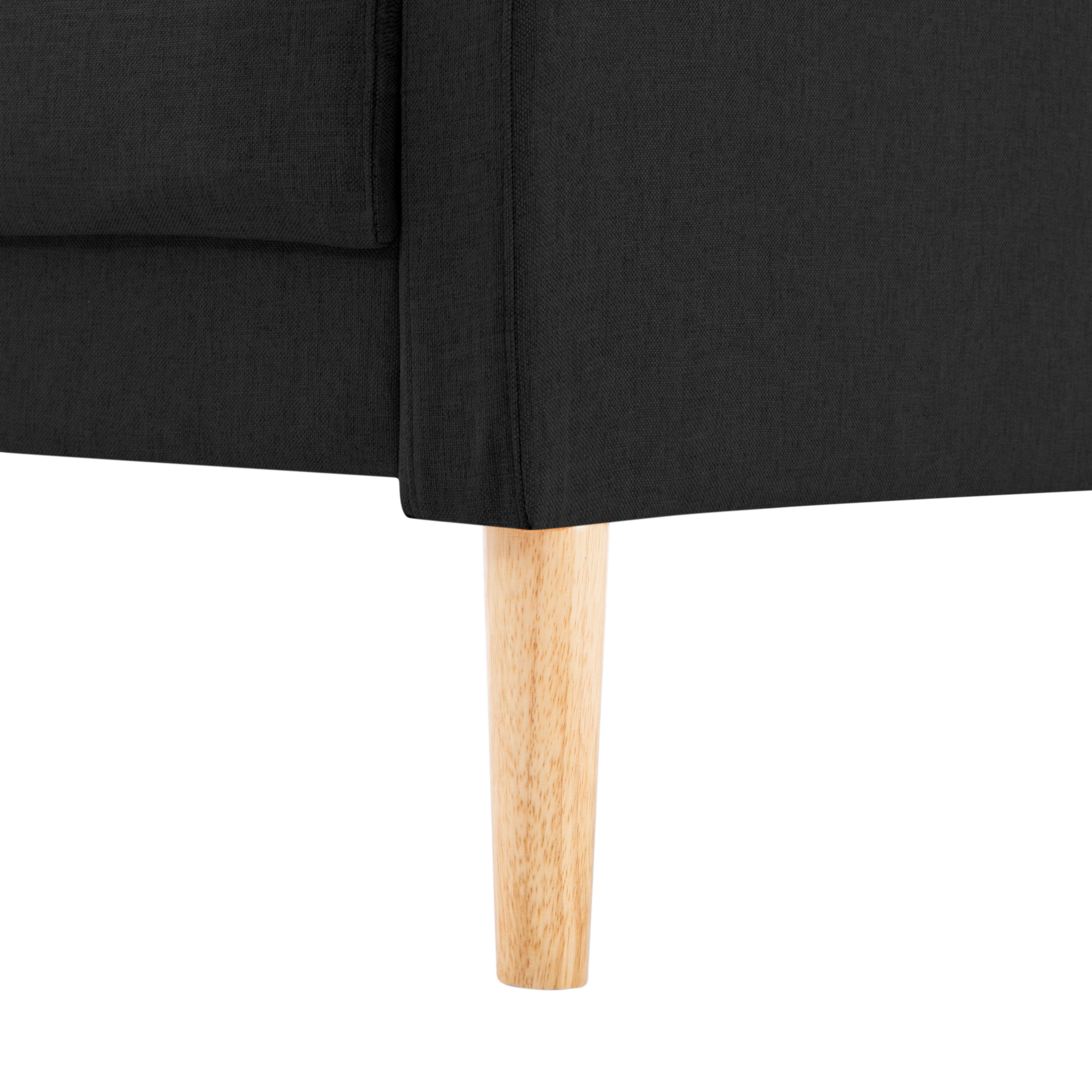 BSHTI Mid-Century Wood Accent Chair with Backrest and Armrest, Modern Upholstered Chair in Linen Fabric, Upholstered Dining Chair with Solid Wood Legs for Reading Nook, Apartment
