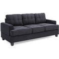 thumbnail image 2 of JERFIT 3-Seater Microfiber Sofa Couch for Living Room, Modern Transitional Design with Removable Back and Arms, Easy Assembly, Black, 2 of 5