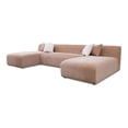 thumbnail image 4 of Aurelia Mid-Century Modern U-Shape Peach Chenille Corner Sectional Sofa, 4 of 6