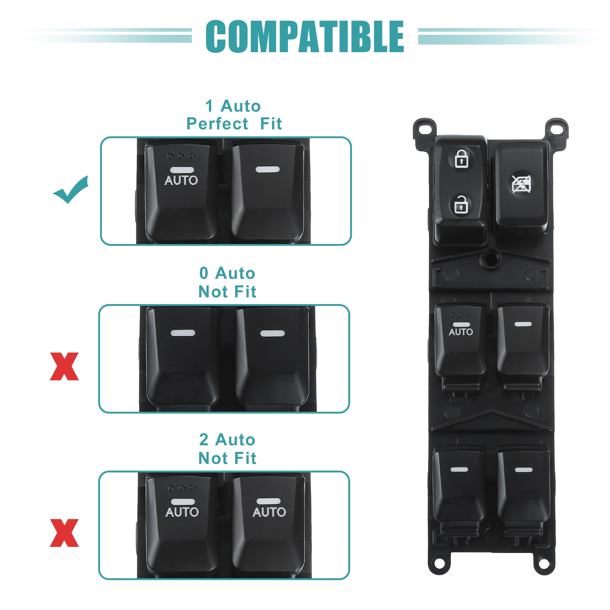 Unique Bargains Power Window Switch for Kia Rio 2012-2014 No.935701W155