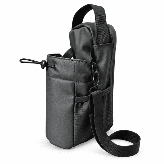 Magnetic Water Bottle Bag for Gym with Phone Pocket and Adjustable Crossbody Strap, Black