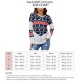 thumbnail image 5 of Camisa con estampado navideño, bloque de color, manga larga, informal, holgada, con cuello redondo, blusa estampada para mujer, azul, XXL, 5 of 5