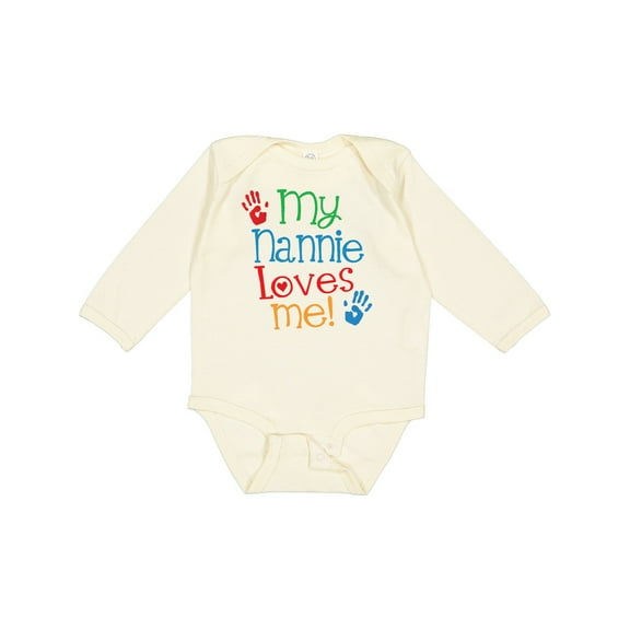 Inktastic My Nannie Loves Me Boys or Girls Long Sleeve Baby Bodysuit