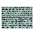 thumbnail image 2 of Zoo Cutting Board, Silhouettes of Animals Wildlife Nature Mammals Monochrome Style Fauna Print, Decorative Tempered Glass Cutting and Serving Board, Large Size, Black White, by Ambesonne, 2 of 5