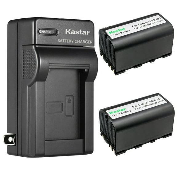 Kastar 2-Pack Battery and AC Wall Charger Replacement for GEOMAX ZBA200, ZBA400 Battery, GEOMAX Stonex R6, Stonex R6 , Zoom 10, Zoom 20, Zoom 30, Zoom 35, Zoom 80, ZT80 , Zenith 50 Total Station