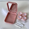 thumbnail image 5 of Xeahung Pink Contact Lens Case Travel Kit Portable Contact Case with Mirror Tweezers Remover Tool Solution Bottle for Daily Outdoor Office, 5 of 5