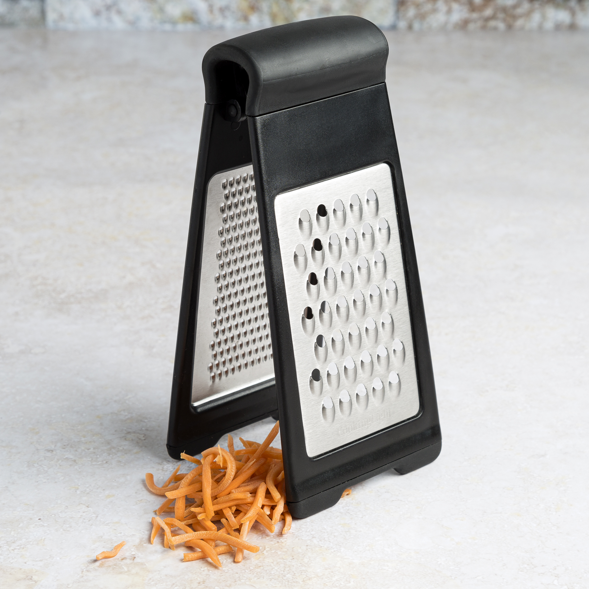 Cooking Light Multifunctional Stainless Steel Folding Grater Zester for Easy Storage, Black