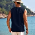 thumbnail image 5 of HAOMEILI Men's Cotton Linen Tank Top Shirts Casual Sleeveless Lace Up Beach Hippie Tops Bohemian Renaissance Pirate Tunic, 5 of 7