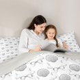 thumbnail image 4 of Manfei Coastal Style Ocean Shell King Size Comforter Sets,Cartoon Princess Bowknot Comforters King Size,Light Gray Reversible,3-Piece,1 Comforter and 2 Pillowcases, 4 of 7