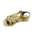 thumbnail image 2 of THDHVS Beach Sandals for Woman,Women's Fashion Casual Summer Large Size Flat Buckle Hollow Open Toe Beach Sandals Gold 5.5, 2 of 6