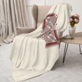 thumbnail image 4 of Throw Blanket for Couch Sofa and Bed, Fashion Tatreez2 Super Soft Plush Throw Blanket, Fuzzy Cuteness Comfy Warm Washable Flannel Blanket & Throws for All Season, 4 of 7