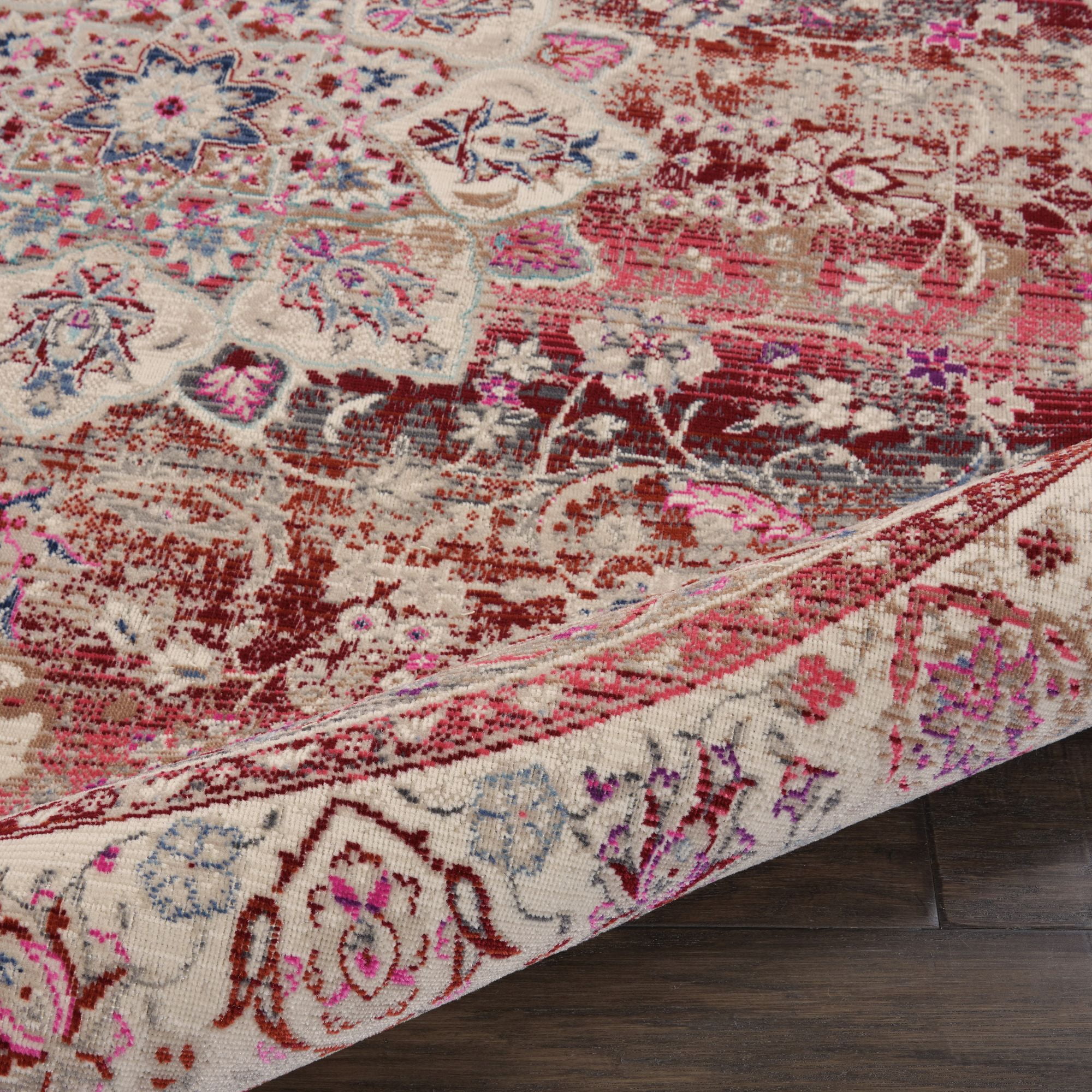 Nourison Vintage Kashan VKA01 Burgundy/Ivory/Blue Indoor Area Rug - 6' x ROUND