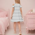 thumbnail image 5 of Annhoo Girls off the Shoulder Dresses Crew Beck Short Sleeve A-Line Striped Loose Casual Comfy Dresses 3-14 Years, 5 of 8